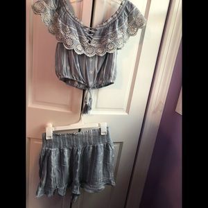 two piece off the shoulder set